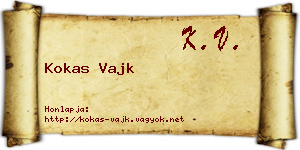 Kokas Vajk névjegykártya